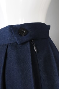CH199 Design women's dark blue cheerleading pleated skirt invisible zipper pleated skirt side zipper cheerleading pleated skirt hk center detail view-3